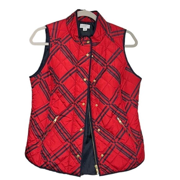 Crown & Ivy Red & Black Plaid Puffer Vest(Size Small) - Picture 2 of 7